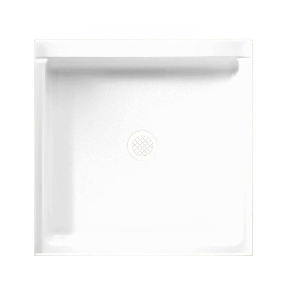 Swan SS-3232 32 x 32 Swanstone Alcove Shower Pan with Center Drain in Bone